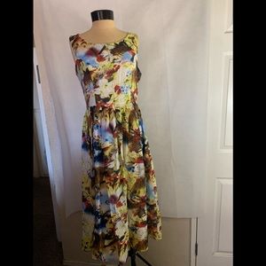 Esley Floral Sleeveless Cotton Blend Flowey Dress Size Large.